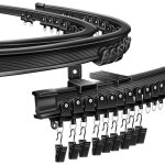 Tringle � rideau pour baie vitr�e 426 m flexible et pliable en plastique noir syst�me de rails de rideaux ...