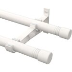 Tringles � rideaux double 76 - 116cm tringle � rideau extensible avec boutons cap avec supports tringle ...