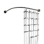 Tringle rideau douche incurv�e extensible - support mural angle acier inox salle de bain