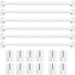 Tringles � rideaux extensibles - estampille - 6 pi�ces - 40 - 70 cm - sans per�age - crochets adh�sifs ...