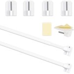 Tringle � rideau extensible sans per�age - febest - 40 - 70 cm - blanc - 2 pi�ces - acier inoxydable