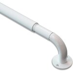 Tringle � rideau incurv�e kit barre dressing extensible longueur 80 - 120cm en m�tal blanc mat d 16 - ...