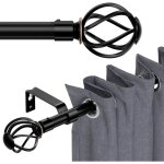Tringle rideau noire de 3m avec embouts torsad�s kit de tringle a rideaux de 68 � 300 cm d�corative en ...