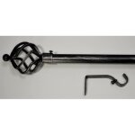 Tringle  rideaux - non spcifi - extensible 120  210 cm - noir ceruse - design contemporain - embout ...