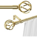Tringle rideau or de 3m avec embouts torsad�s kit de tringle a rideaux de 68 � 300 cm d�corative en m�tal ...