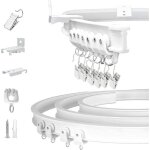 Tringle de rideau pliable - lecoo - 1 mtre - flexible - robuste - blanc