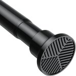 Tringle rideau sans percage extensible 71 - 155 cm (diam�tre 25 mm) tringle � rideaux en inox noir id�ale ...
