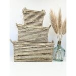 Trio de malles de rangement / coffre en osier