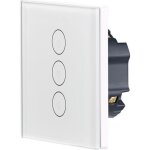 Interrupteur tactile connect� - lhc - 103. on - triple interrupteur - verre - domotique - noir