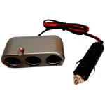 Triple prise allume - cigare 12 / 24v - htc equipement - avec prise heavy duty et cable rouge 80cm