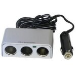 Triple prise allume - cigare - luxe - 12 - 24 v - 10a - cordon 2 m - t�moin led