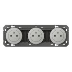 Prise multiple - legrand - dooxie - 2p + t - surface pr�c�bl�e - aluminium - 16a