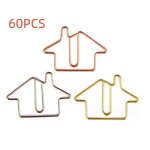 Trombones en m�tal - non sp�cifi� - forme de maison - 60 pi�ces - couleurs vari�es - pratiques et d�coratifs ...