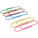 Trombone géant - multicolore - 30 pack - 10 cm - vinyle enduit - idéal pour gros documents Trombone géant - multicolore - 30 pack - 10 cm - vinyle enduit - idéal pour gros documents