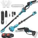 Tronconneuse a batterie 6 pouces avec perche t�lescopique 25m brushless compatible makita ? tronconneuse ...