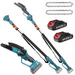 Tron�onneuse �lectrique 2 - en - 1 avec perche t�lescopique scie � cha�ne 6 pouces + scie sur perche ...