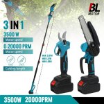 Tron�onneuse �lectrique 3 en 1 pour branches hautes tron�onneuse de 6 pouces + s�cateur de 40 mm + perche ...