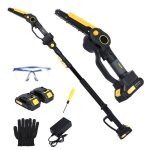Trononneuse lectrique sans fil + lagueur sur perche 2 - en - 1 - mini trononneuse - 2 x 2. 0ah battery ...