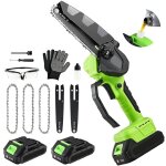 Tron�onneuse sans fil 700w - 6 pouces - 2 batteries & chargeur - tron�onneuse thermique - portable pour ...