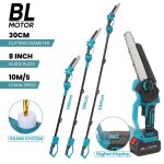 Tron�onneuse sur perche 2 en 1 extension jusqu?� 24 m 2 batteries tron�onneuse �lectrique sans fil pour ...