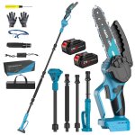 Tron�onneuse t�lescopique 6sans fil 2 - en - 1 21v ? perche 2m ? 2 batteries ? pour �lagage jardinage ...