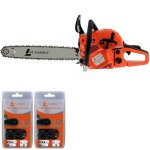 Gt garden - tronçonneuse thermique 62 cm3 3. 5 cv guide 45 cm 2 chaînes Gt garden - tronçonneuse thermique 62 cm3 3. 5 cv guide 45 cm 2 chaînes