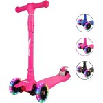 Trotinette enfant 3 roues de 3 � 12 ans trottinette pliable ajustable - toys s - roues led - rose