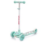 Trotinette enfant 3 roues funny - pliable - antid�rapant - roulettes led - menthe