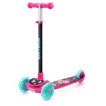 Trotinette enfant 3 roues funny - pliable - antid�rapant - roulettes led - rose