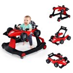 Costway 4 en 1 trotteur bb pliable marchebb hauteur et vitesse rglables bote  musique avec lumire ...
