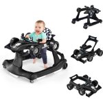 Costway trotteur bb pliable musical 4 en 1 apparence de voiture pousseur hauteur et vitesse rglables ...