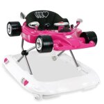 Trotteur hamilton - rose - asalvo - rglable en hauteur - roues pivotantes - plateau de jeux avec sons ...