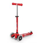 Trottinette 3 roues enfant - mini micro deluxe rouge led - micro - loisir - mixte