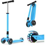Trottinette 3 roues pliable enfant scooter pour 3  14 ans avec guidon hauteur rglable et led roues ...