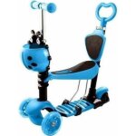 Trottinette 5 en 1 scooter enfant � 3 roues bleu avec roues � led scooter multi - fonctionnel led
