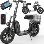 Trottinette �lectrique iscooter f7 16 avec selle - 50km - 1000w - 45 km / h - panier amovible et guidon ...