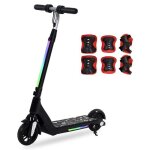Trottinette electrique noir cran led lumires nons colors 15 km / h hauteur et vitesse rglables cadeau ...