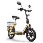 Trottinette �lectrique pliable twofish m5 elite - e 14 po avec si�ge et panier arri�re - jaune