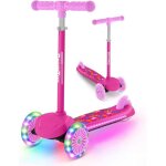 Trottinette enfant 3 - 8 ans avec plateau lumineux roues led pu hauteur r�glable 4 niveaux freinage r�actif ...