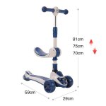 Trottinette enfant 3 roues - bleu - siège pliant - led roues Trottinette enfant 3 roues - bleu - siège pliant - led roues