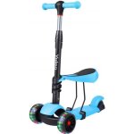 Trottinette enfants 3 roues yoleo - sige amovible - hauteur rglable - bleu