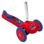 Trottinette enfant disney 3 roues spiderman rouge pliable et reglable avec frein roue arriere