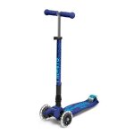 Trottinette enfant maxi micro deluxe pliable bleu navy led