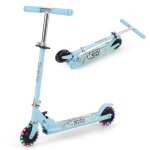 Trottinette enfant pliable 2 roues clignotantes costway hauteur rglable poigne tpr alliage daluminium ...