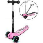Trottinette enfant pliable lumineuse yoleo - 3 roues - rose - 3 - 12 ans - 100 kg