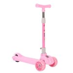 Trottinette enfant - rose - pliable 3 roues - lumières clignotantes - réglage hauteur - 80 kg max Trottinette enfant - rose - pliable 3 roues - lumières clignotantes - réglage hauteur - 80 kg max