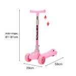 Trottinette pour enfants - viyiduo - rose - 3 roues - hauteur rglable
