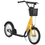 Trottinette patinette enfant grandes roues pneumatiques guidon rglable frein av - ar garde - boue bquille ...