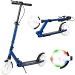 Trottinette pliable bleu ado avec frein au guidon et grande roue hauteur ajustable 3 niveaux 9 - 14 ans ...