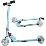 Trottinette pliable enfant 4 � 13 ans costway - 2 roues pu led clignotantes - 3 hauteurs ajustables - ...
